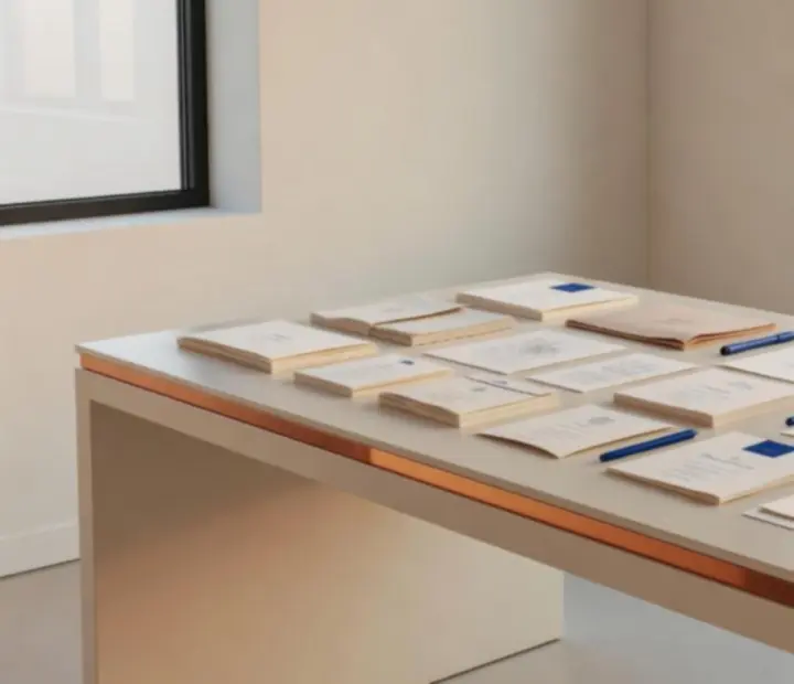 Elegánsan megterített asztal porcelán részletekkel és hangulatos fényekkel